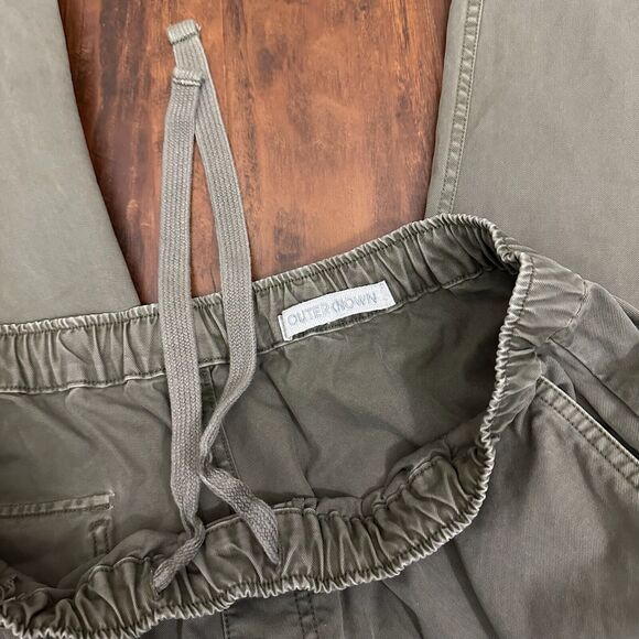 OUTERKNOWN Mens Paz Drawstring Waist Khaki Pants in Sage Green - Picture 7 of 13